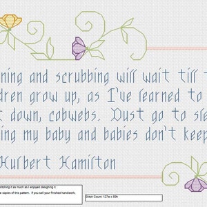 Babies Don&#39;t Keep - Last Verse Only - cross stitch pattern PDF - INSTANT DOWNLOAD