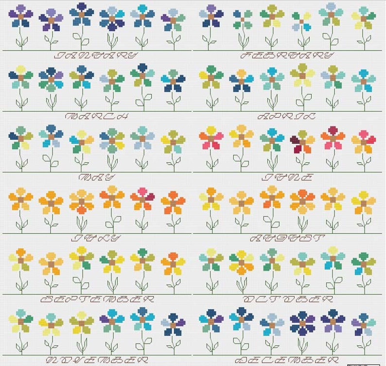 Temperature Garden Cross Stitch Pattern PDF INSTANT DOWNLOAD - Etsy