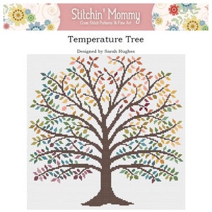 PRINT COPY - Temperature Tree cross stitch pattern