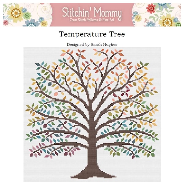 PRINT COPY - Temperature Tree cross stitch pattern