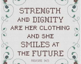 Smiling at the Future PDF cross stitch pattern INSTANT DOWNLOAD