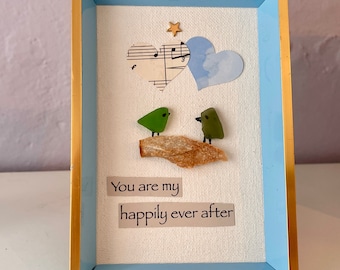 Happily Ever After Pebble and Glass Art