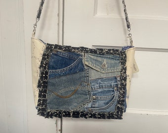 Upcycled Artistic Jeans Purse