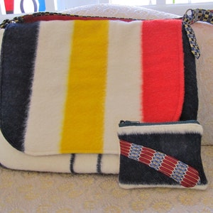 Upcycled Blanket Messenger Handbag; Custom made to order