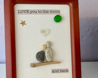 Love You to the Moon and Back pebble art