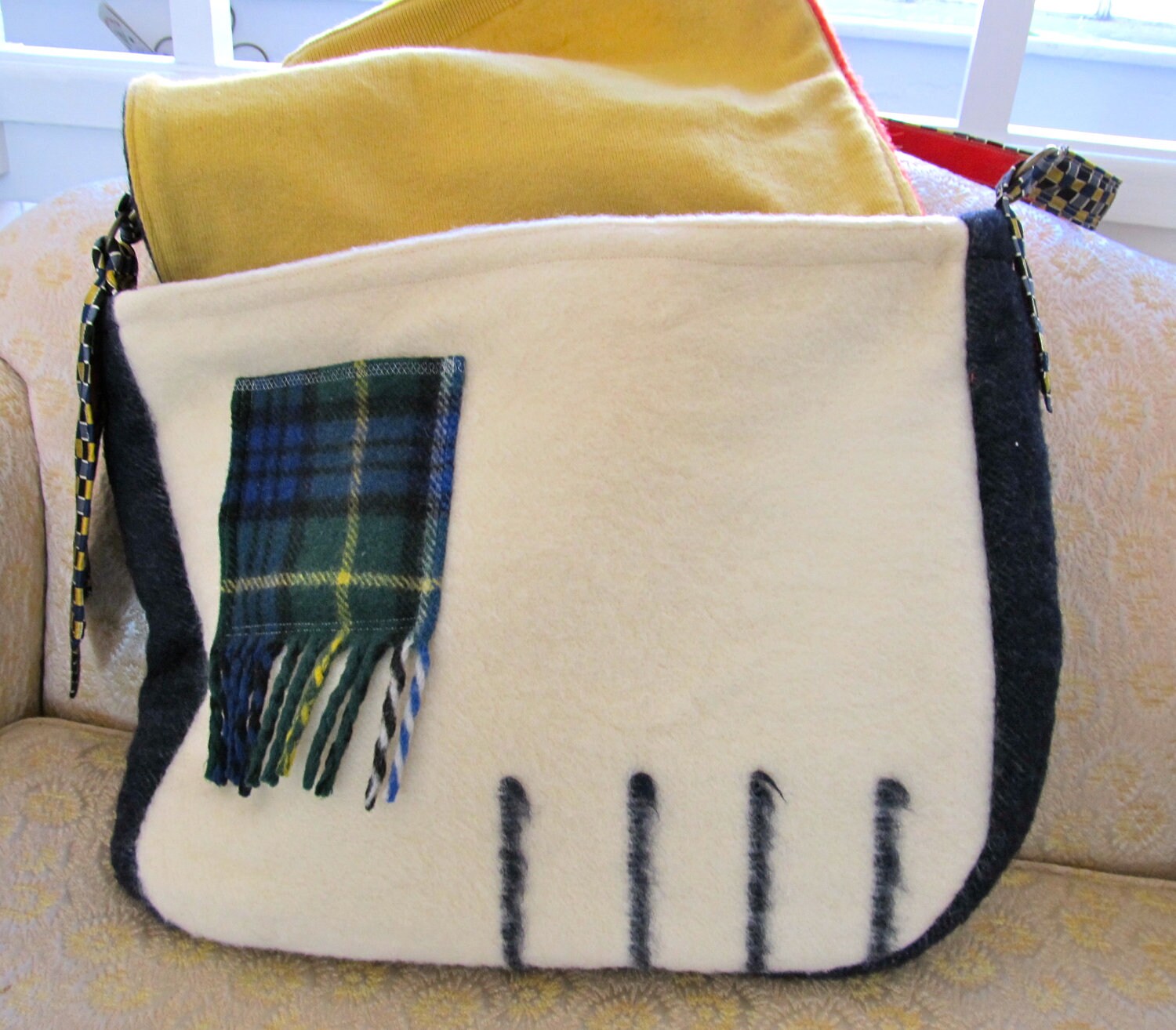 Upcycled Wool Blanket Messenger Bag Custom Order Etsy