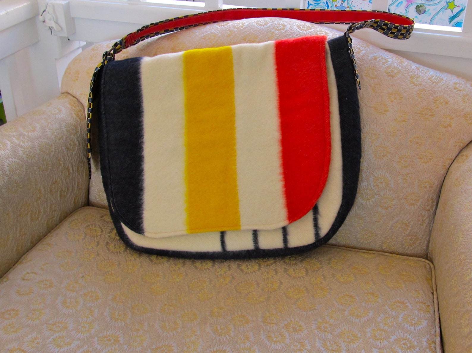 Upcycled Wool Blanket Messenger Bag Custom Order Etsy