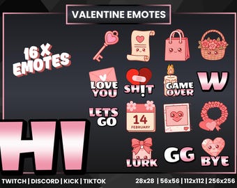 Pink Valentine Emote Pack for Twitch and Discord