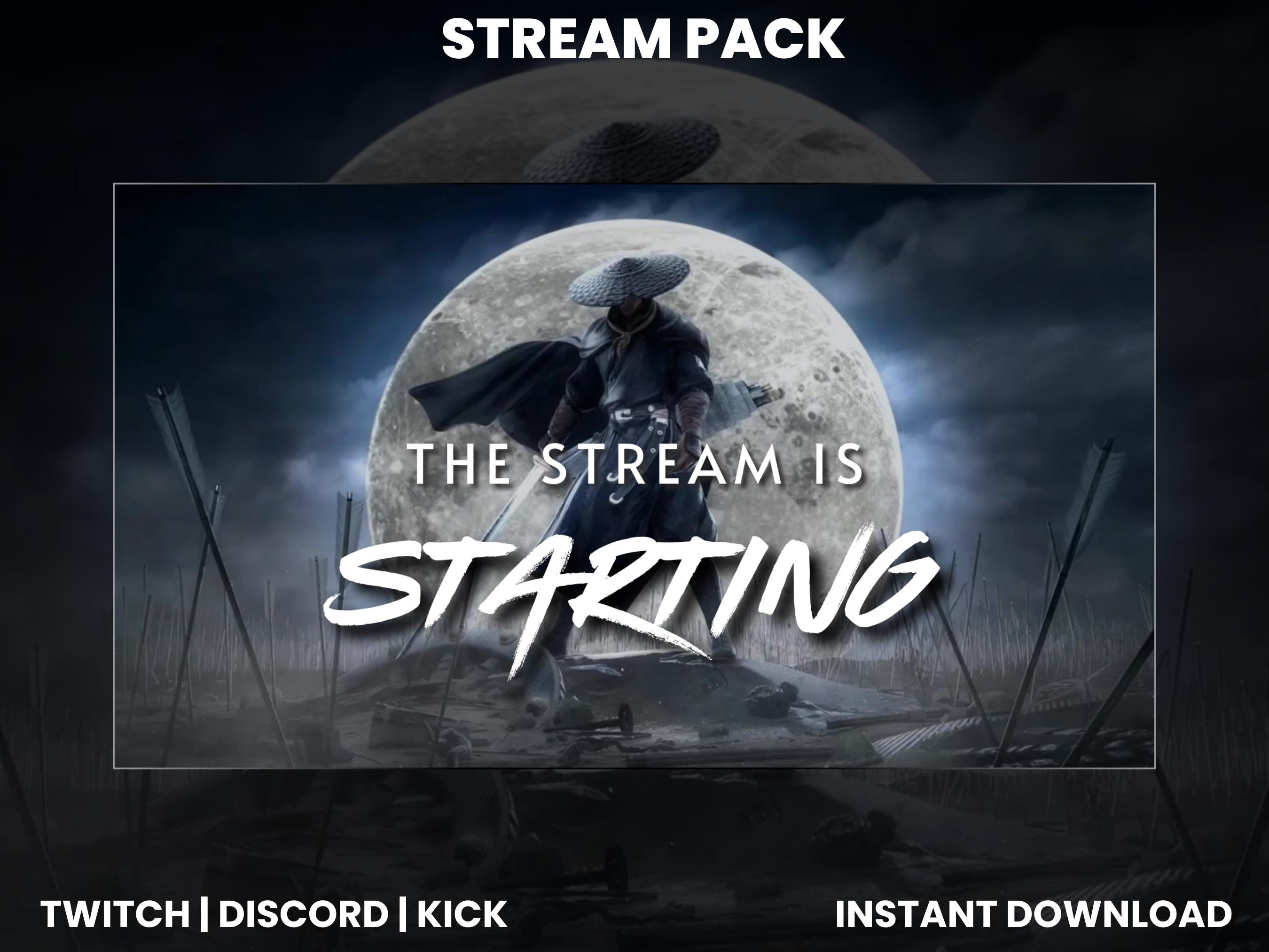 Moonlight Samurai Twitch Stream Pack | Animated Screens, Overlays ...