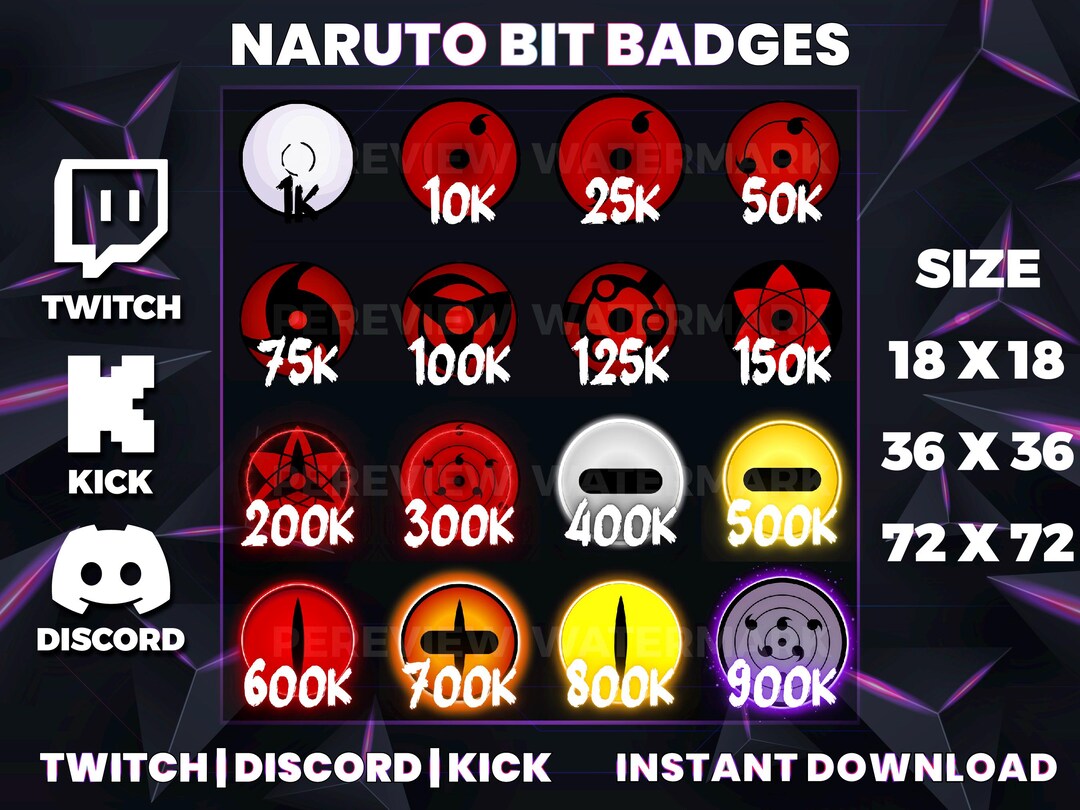 Custom Themed Twitch Sub & Bit Badges Anime Streamer Badges Unique ...