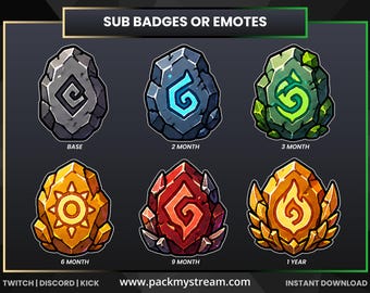 Emblema de pedra para Twitch, Kick e Discord