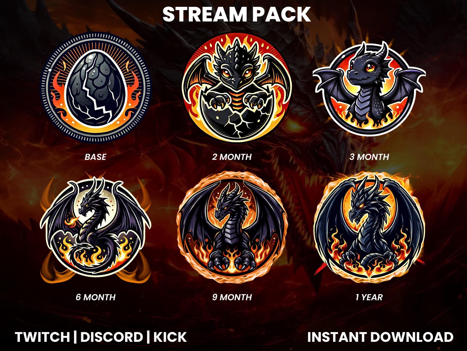 Dragon Twitch Stream Pack | Animated Screens & Overlays - Etsy