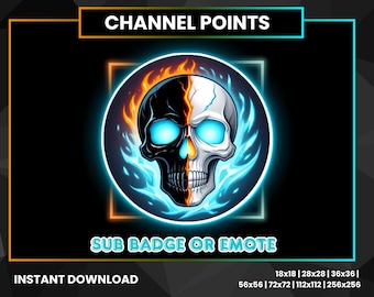 Emote animado Caveira Neon | Pontos do Canal Twitch (Download Digital)
