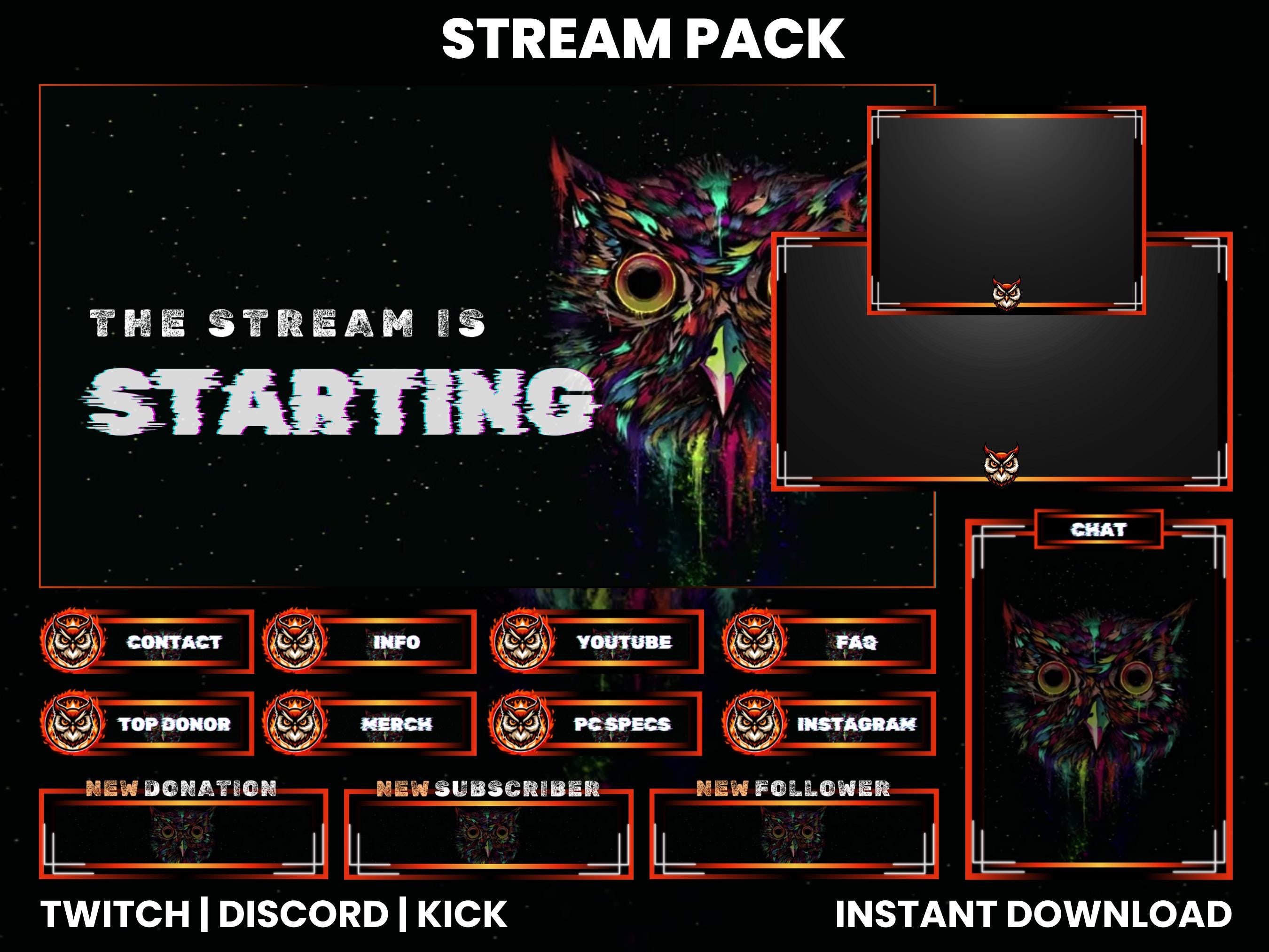 Bird Stream Pack | Owl |  Webcam Overlay | Twitch Alerts |Twitch Panels | Chat Box Overlay| Twitch O