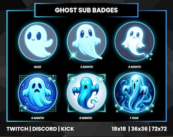 Ghost Twitch Sub Badges | Spooky Streamer Pack (Digital Download)