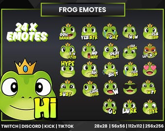 Frog Emotes Pack | Twitch, Discord, Kick, TikTok (PNG)