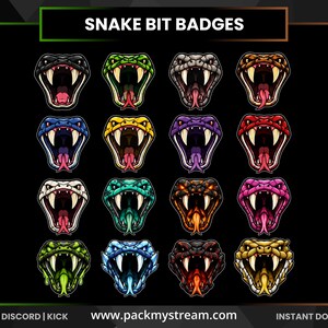 Neon Snake Bit-badge voor Twitch & Kick