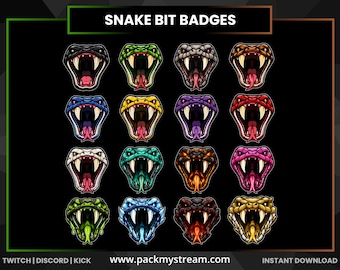 Emblema Neon de Mordida de Cobra para Twitch e Kick