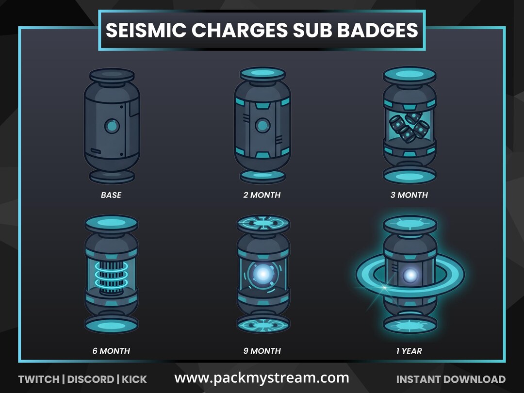 Sci-fi Power Cell Loyalty Badges for Discord and Kick - Etsy
