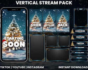 Christmas Tree Twitch Stream Pack | Animated Overlay, Alerts & Panels