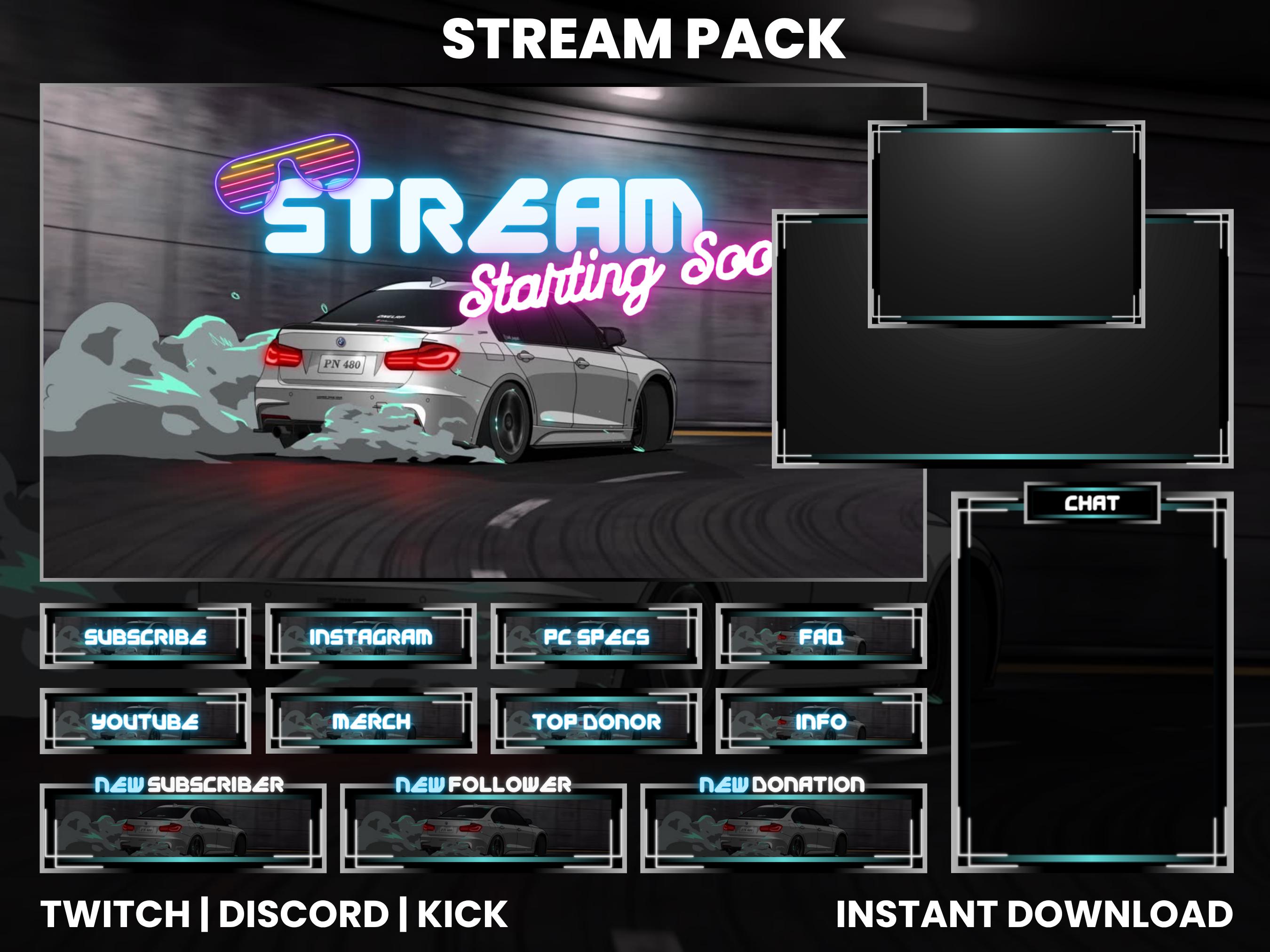 Car Themed Stream Pack | Car Overlays | Twitch Stream Pack |twitch Car ...