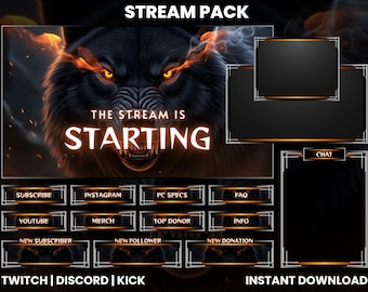 Furious Wolf Animated Stream Pack | Twitch Overlay Bundle