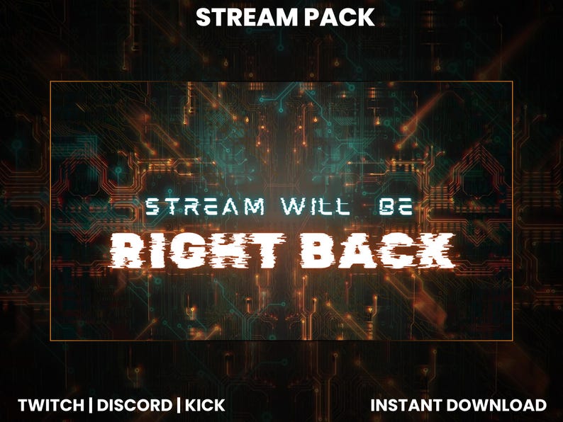 Futuristic Tech Stream Pack | Animated Twitch Overlay, Green Chatbox - Etsy