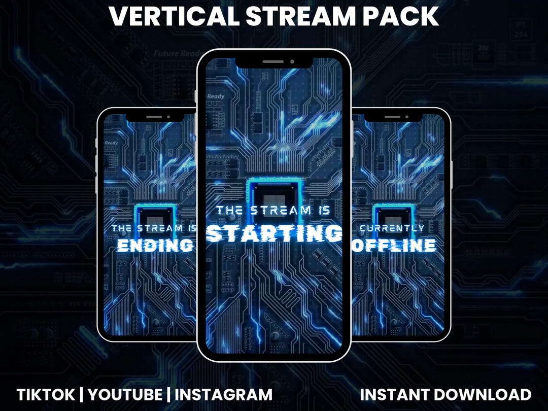 Blue Tech Stream Pack | Animated Screens & Overlays | - Etsy UK