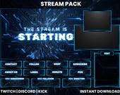 Blue Tech Stream Pack| Tech Stream Design | Chatbox Overlay | Twitch Overlay | Twitch Panels | Webcam | Animated Screens | Tech-Overlay