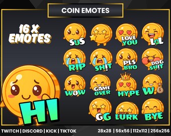 Golden Animal Coin Emotes Pack – Twitch, Discord, Kick (PNG Download)