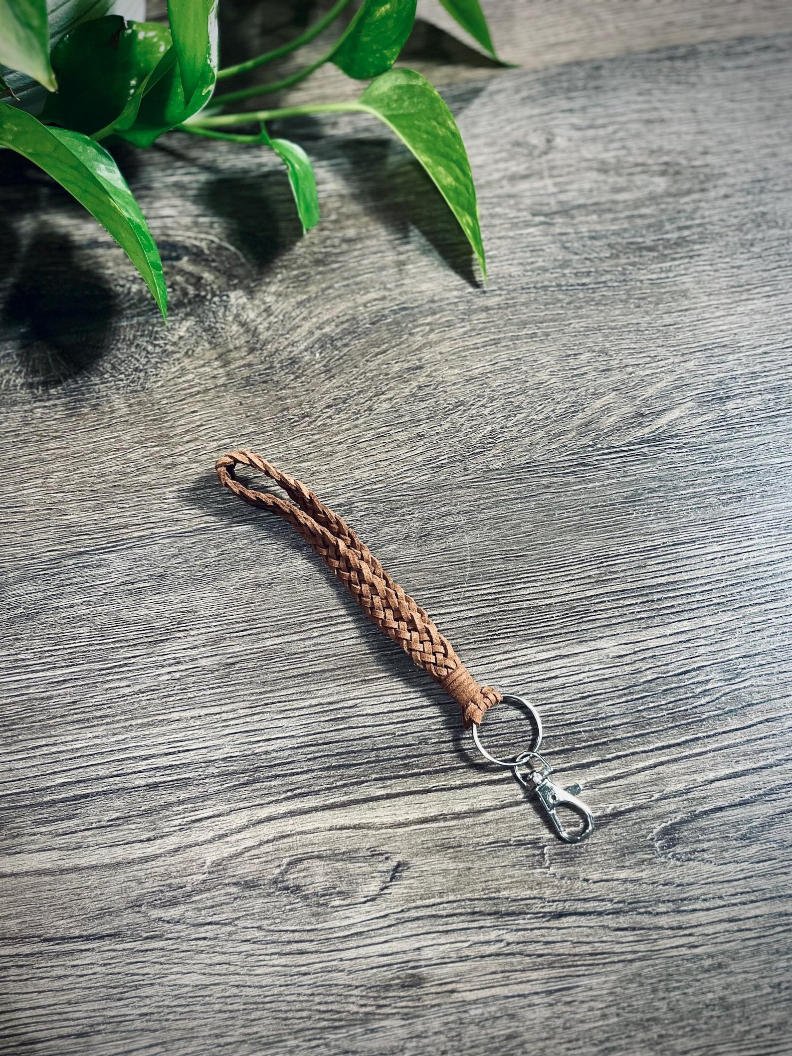 Braided Leather Keychain Wristlet - Stylish Key Holder and Key ...