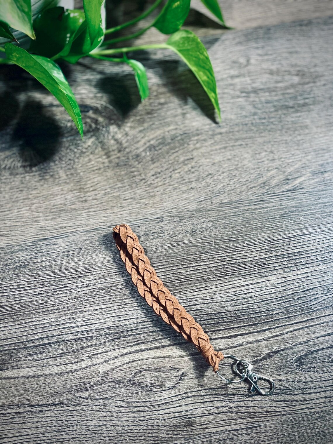 Braided Leather Keychain Wristlet - Stylish Key Holder and Key ...