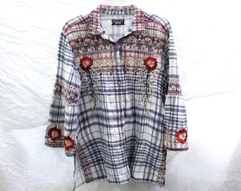 Tunique Ballon Maison Scotch Bleu Et Blanc à Carreaux - Taille 1 - Occasion Très Bon état