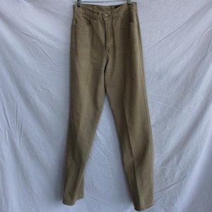 Vintage 90s Lawman High Waisted Khaki Pants | Made in Hong Kong | Pleated Front Tapered Leg Western Jeans | Size 9 | Cowboycore