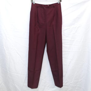 Vintage 90s Pendleton Wool Blend Pants - Burgundy Maroon High Rise Trousers - Minimal Straight Leg