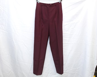 Pantalones Pendleton vintage de los años 90, mezcla de lana - color burdeos, tiro alto - pierna recta minimalista