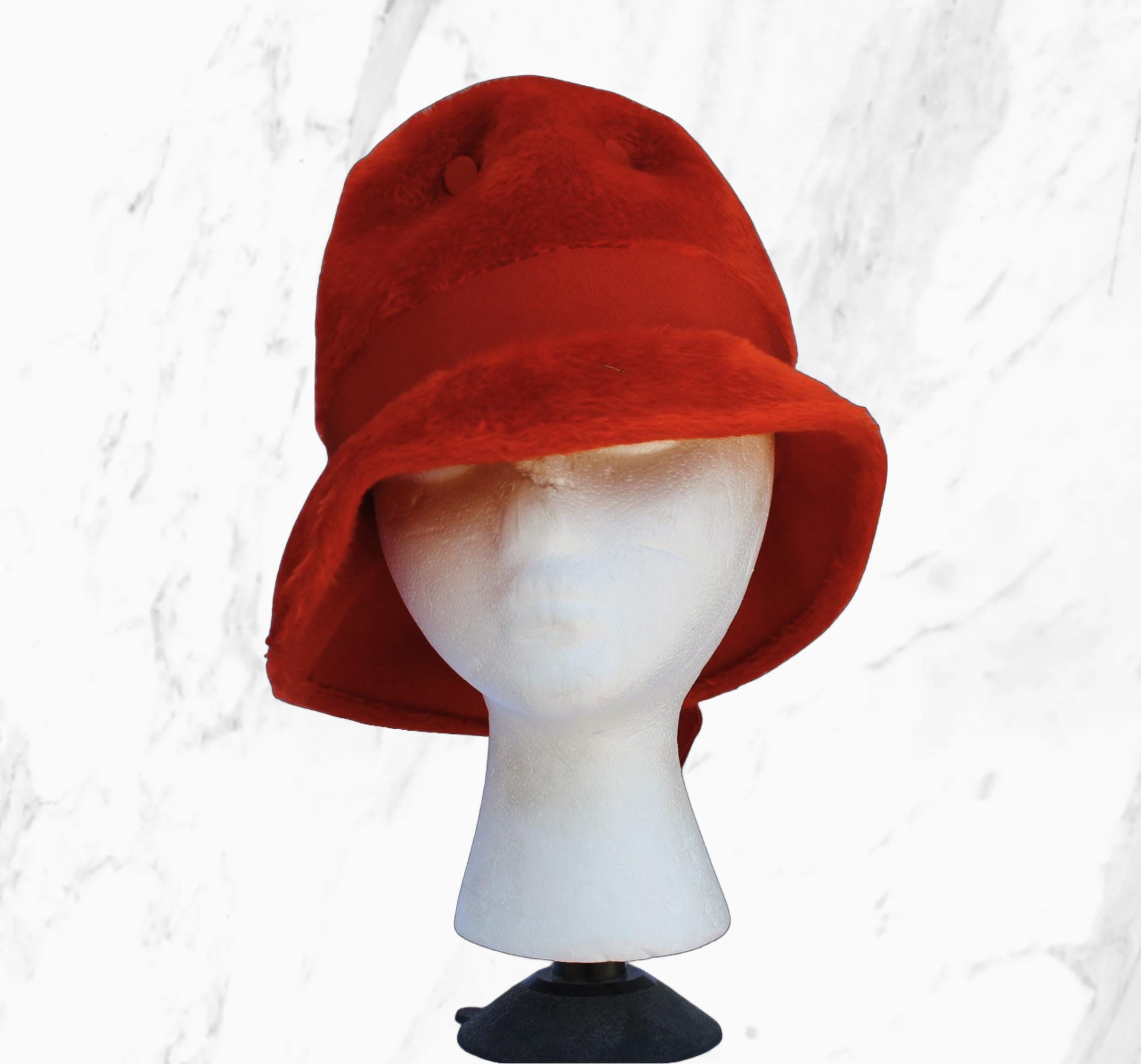 Vintage 1950s-60s Striped Velvet Bucket Hat with Lace Netting Union Made in USA Bucket 1950s Vintage Hats for Women for sale | eBay main image 4