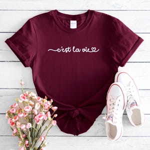 C&#39;est La Vie T-Shirt | French Inspired Slogan Tee | That&#39;s Life T-Shirt | French T-Shirt | French Saying T-Shirt | French language T-Shirt
