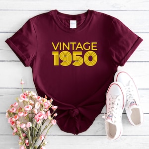 Vintage 1950 T-Shirt | Retro 50s Birth Year Shirt | Classic 1950s Gift | 1950s birthday gift | Born in 1950 Tee | 1950 Gift | Fifties Tee