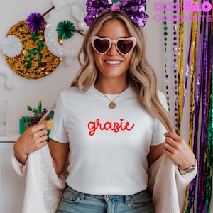 -shirt Grazie | -shirt de remerciement italien | T-shirt italien | -shirt Italie | T-shirt en italien | T-shirt à slogan italien| Cadeau italien