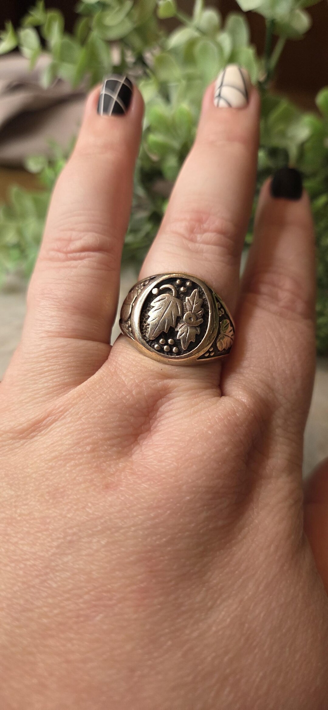 Men's Vintage Sterling Silver Grapevine Ring Size 12.5 - Etsy