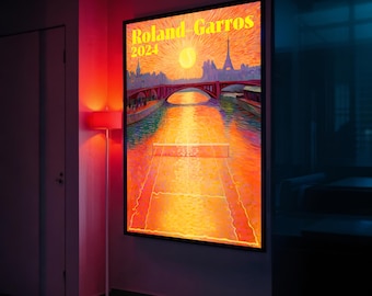 The 45th Tournament Poster Roland-Garros 2024 Poster, Canvas Posters,home decorations,wall art, home decor, holiday gifts.