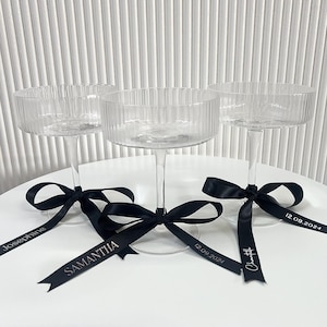 Personalised Black Place Ribbons for Glasses I Birthdays I Weddings I Hens I Events I Name tags I RIBBON ONLY