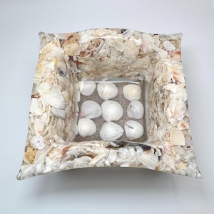 Handmade Seashell Resin Bowl - Coastal Decor