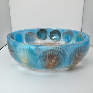 Handmade Seashell Resin Bowl - Coastal Decor