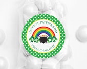 St. Patrick's Day Stickers - Rainbow with a pot of gold - Personalized Happy St. Patrick's Day - 12 per sheet or print at home digital file Il_170x135