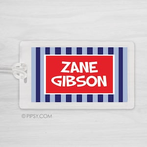 Boys Bag Tag - Navy Blues - Sports Bag Tag - Diaper Bag Tag - Kids Bag Tag Luggage Tag - pick your own colors