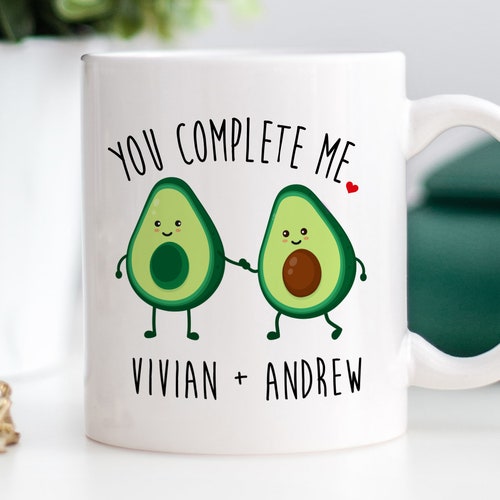 Funny Avocado You Complete Me Retro Enamel Mug Cup 