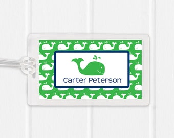 Personalized Whale Bag Tag: Nautical Kids Luggage Tag