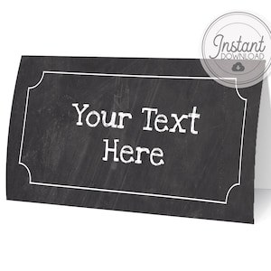 Tableau alimentaire tentes-étiquettes de nourriture-cartes de place-imprimable DIY avec texte entièrement modifiable